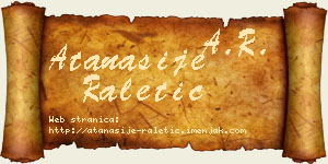 Atanasije Raletić vizit kartica